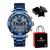 Relógio  Masculino Naviforce 9175 Aço Inoxidável Cronógrafo Funcional Azul