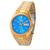 Relógio masculino Oremte com marcador de data prova d agua Original Gold/blue