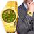 Relógio Masculino Orinet Original Prova D'água Luxo Gold/Green