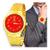 Relógio Masculino Orinet Original Prova D'água Luxo Gold/Red