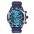 Relógio Masculino Resistente a água Analógico Luxo Pulseira de Silicone Pallyjane Azul/Chumbo Fundo Azul