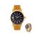 Relógio Masculino Social Casual Aço Inoxidável Dourado Dourado e Preto
