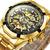 Relógio Masculino Winner Luxo Automático Aço Inoxidável Dourado 2