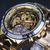 Relógio Masculino Winner Luxo Automático Aço Inoxidável Dourado