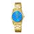 Relógio Oremte Prova Dagua Feminino Original Semi-automatico Dourado/Azul