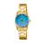 Relógio Oremte Prova Dagua Feminino Original Semi-automatico Dourado/ Azul Claro
