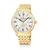 Relógio Pulso Jean Vernier Com Calendário Masculino JV01129 Dourado+Branco