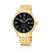 Relógio Pulso Jean Vernier Com Calendário Masculino JV01130 Dourado+Preto