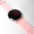 Relógio silicone feminino LED digital redondo básico Rosa Claro