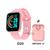 Relógio Smart Watch Digital D20 Masculino / Feminino + Fone Bluetooth Sem Fio i12 Rosa