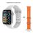 Relogio Smartwatch W28 Pro Series 8 Lançamento 2023 Tela Infinita Chamadas Bluetooth + Pulseira extra Ocean Cinza