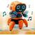 Robô Interativo Musical que Anda Dança animado com luzes e som P/ meninos e meninas azul - Fun game Laranja