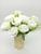 Rosa Artificial Buque Com 5 Flores Azul Tiffany Vermelho Salmão Branco Rosa para Decoração Branco