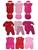 Roupa de Bebê Recém-nascido Menina Body e Macacão 18 Peças Vermelho, Pink, Rosa