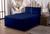 Roupa de Cama para Box Conjugado King Lençol com Elástico e Fronha Malha Gel Luva Liso 3p Azul Escuro