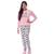 Roupa De Dormir Juvenil Pijama De Frio Feminino Quentinho Rosa, Branco