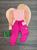 Roupa Feminina Infantil Blusa Tule Calça Jogger Blogueirinha Rosa, Pink