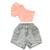 Roupa Infantil Feminina Cropped Mula Manca E Short Cargo Rosa claro, Jeans, 373430