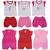 Roupa Para Bebê Menina Camiseta e Macacão Kit Com 9 Peças Rosa, Vermelho, Pink