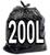 Saco De Lixo 200 Litros Preto 100 Unid Resistente Preto