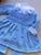 Saída de maternidade de menina vestido pipoca em tricot 4 peças Azul