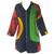 Saída de praia/Camisa multicolor aberta/túnica Multicolorido com fundo preto