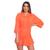 Saída de Praia Chemise Camisão Feminino Preto Laranja