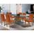 Sala de jantar Aster 180 Tampo em MDF Canto Reto com 6 Cadeiras Lunara Moderna Cobre / Grafite / Imbuia