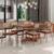 Sala de Jantar Carraro Mesa Retangular Átria com 6 Cadeiras Lux Freijo/Rose - Tecido-Corino Caramelo