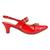 Salto Baixo Fivelas Dupla Slingback Verniz vermelho