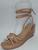 Sandália anabela de amarrar na perna nó colorida 900-02 Nude