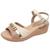 Sandalia Anabela Média Feminina Casual Conforto Piccadily Off white, Nude