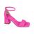 Sandália Bebecê Feminina Aveia Pink Vibrante e Preto Ref:T6037-446 Pink vibrante 44b