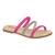 Sandalia Beira Rio Conforto Rasteira Feminina Strass Macia Pink