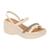 Sandalia Beira Rio Feminino 8455.307 Salto Plataforma Anabela Casual Creme