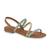 Sandalia Beira Rio Original Feminino Sandalia Tiras Coloridas Original Casual Conforto Rasteira Calce Facil Antiderrapante Camel