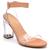 Sandalia Casual Krn Shoes com Tira Transparente Salto Alto Grosso Nude