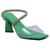 Sandalia Casual krn shoes com Tira Vinil e Brilho Salto Médio Torcido Verde