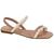 Sandália Casual Rasteira Feminina Multi Tiras Confort Moleca 5462.111 Creme, Nude