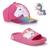 Sandália Chinelo Infantil Unicórnio Slide Menina + Boné 3D Pink