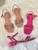 Sandália com Salto Bloco e Detalhes de Tiras Coloridas Trançadas - Bebecê - Pink / Bege Pink