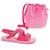 Sandália da Barbie Grendene Infantil Acompanha Bolsa Flowers Bag  2-22749  Rosa, Rosa