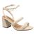 Sandalia Dakota Z9451 Salto Grosso De Amarrar Laço Bico Quadrado Feminino Creme