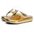 Sandalia feminina papete flat plataforma Dourado
