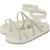 Sandália Feminina Papete Flatform Tiras De Amarrar Com Brilho Branco Branco