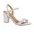 Sandalia Feminina Salto Bloco Alto Glitter Festa Prata Vizzano 6262.474 Branco, Gliter