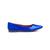 Sandalia feminina sapatilha bico fino rasteira de couro confortavel 33 ao 40 Qa 100 verniz azul metalizado