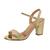 Sandalia Feminina Social Salto Bloco Vizzano 6262.474 Dourado