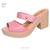 Sandália Feminina Tamanco Basic  Sola Alta Miss Miss ref 10242 Rosa