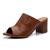 Sandália Feminina Tamanco Salto 6cm Grosso Botinha Colors Moda Atemporal Dia a Dia JCL STORE Caramelo